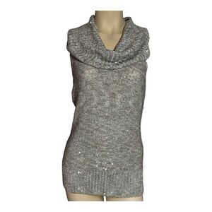 INC International Concepts Trending Sequin Cowl Neck  Sweater, SZ L‎ (302)